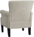 Cream Polyester Tufted Mid Century Upholstered Chair