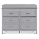Charlie 6 Drawer Double Dresser Grey For Nursery And Kids Bedroom Storage