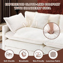 111.4 Inch 3 Seater Cloud Sofa Modular Sectional Couch Beige With Breathable Chenille Fabric
