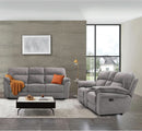 Two Piece Recliner Sofa Set Wireless Charging Light Gray