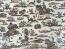 Turkish Silk Rug 5x8, Ivory, Hunting Design, Animal Pictorials, Bamboo Silk