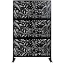 Outdoor & Indoor Privacy Screen Metal Privacy Screen 76' H×48' W, Freestanding Decorative Privacy Screen for Deck Balcony Patio, Privacy Fence Panels for Outside Lawn Garden PS119 BLACK