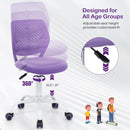 Purple Kids Desk Chair Lumbar Support Height Adjustable