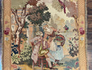 Antique Tapestry 3x4, European French Tapestry, Hand Loomed Victorian Tapestry, Vintage Wool Tapestry 3 x 4 ft