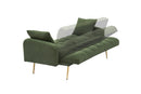 69 Inch Sofa Bed Green with Adjustable Teddy Sofa for Small Space Living Room and Bedroom
