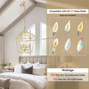 Industrial Gold Lantern Chandelier 4 Light Adjustable