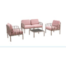 Patio indoor/ outdoor garden 2 single sofa armchairs plastic with soft cushion Weather waterproof chair Sectional Furniture for Balcony Garden Pool Lawn Backyard morden design sitting room sofa table