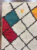 Panel Design Rug 5 x 7.6, Ivory/Beige & Multicolor