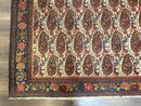 Antique Persian Kurdish Senneh Rug 4.6 x 6.5, Repeated Paisely Boteh Design, Handmade
