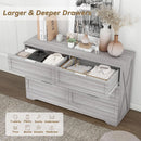 Wash Grey Six Drawer Contemporary Hardwood Dresser