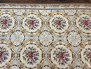 Chinese Needlepoint Rug 8x11, Handmade Wool Needlepoint Carpet, Vintage, Sky Blue