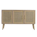 Wooden Accent TV Cabinet With 3 Doors - Brown