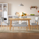 6PCs Dining Room Table Set, Rustic Farmhouse Dining Room Rectangular Table with 4 Upholstered Chairs and Bench, Solid Wood Kitchen Dining Table Set for 6 Persons
