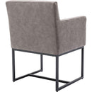 Set Of 4 Grey Upholstered Armchairs With Linen Fabric