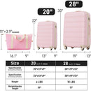 Hardshell Luggage Sets 2Pcs + Bag Spinner Suitcase with TSA Lock Lightweight 20" + 28"