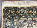 Silk Indian Kashmiri Rug 3x4, Very Fine 400 KPSI, Silk Prayer Rug, Handmade