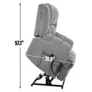 Dual Motor Heat Massage Infinite Position Up to 350 LBS Electric Power Lift Recliners with Power-Remote, Medium-firm and Heavy Duty, Light Grey