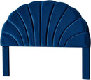 Elegant Crown Design Upholstered Velvet King Headboard