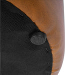 Round Upholstered Faux Leather Ottoman Footrest Camel