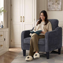 Dark Grey Mid Century Modern Accent Chair For Living Room