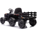 Ride on Tractor with Trailer,24V Battery Powered Electric Tractor Toy, 200wx2motor 1.86-4.97MPH/Remote Control,electric car for kids,Three speed adjustable,USB,MP3, Bluetooth,LED light, safety belt