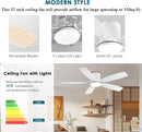 52 Inch Energy Efficient Ceiling Fan With Remote Control