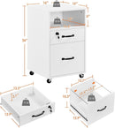 White Vertical File Cabinet With Locking Top Drawer