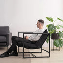 Aidan Sling Chair Dark Grey Metal Frame Shredded Foam