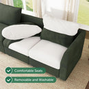 Emerald Green Modular Sleeper Sofa With Hidden Storage Compartment