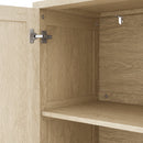 Natural Rattan Buffet Cabinet with Storage, 4-Door Sideboard, Adjustable Shelves, 70-Inch