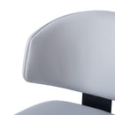 Modern PU Leather Upholstered Dining Chairs, Gray, Metal Legs, Set of 2