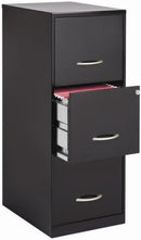 Cooper 3-Drawer Letter File Cabinet Black for Office