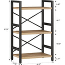 3 Tier Industrial Metal Bookcase Rustic Etagere Shelf Light Coffee