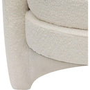 Modern Curved Back Upholstered Accent Chair, Soft Cozy Boucle Fabric, Comfortable Plush Seating, No Assembly Required, Versatile Style for Living Room/Reading Room/Bedroom, Ivory