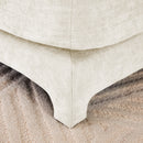 Elegant Four-Seater Sofa with Movable Ottoman in White Chenille Fabric and Ergonomic Design