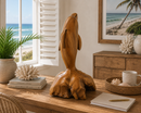 Hand Carved Teak Wood Dolphin Sculpture | Balinese Coastal Decor