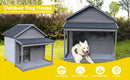Large balcony doghouse, 44.2' long x 44.6' wide x 44.6' high solid wood asphalt roof dog house for large dogs with large terrace, weatherproof large dog house,