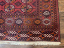 Antique Persian Turkoman Bokhara Rug 7x11, Tribal Rug, Red