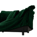 Slipcovered U Shape Sectional Wide and Deep Seat Sofa Couch, 4 Seater Sofa with French Edges Design Multiple Big Pillows, Soft Deep Seat Comfy Cloud Couch for Living Room, Apartment, Green Corduroy