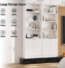 72 Inch Tall Bookcase With Doors 7 Tier Storage Enclosed Cabinets