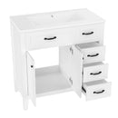 36' Bathroom Vanity with Sink Combo, White Bathroom Cabinet with Drawers, Solid Frame and MDF Board (Old Sku:JL000007AAK)