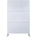 Outdoor & Indoor Privacy Screen Metal Privacy Screen 76' H×48' W, Freestanding Decorative Privacy Screen for Deck Balcony Patio, Privacy Fence Panels for Outside Lawn Garden PS107 WHITE