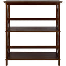 Shelf Bookcase With X Design Three Shelf Storage For Books