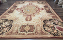 French Aubusson Rug 9x12 - European Design Flatweave Carpet