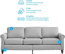 Light Grey Small Space Living Room Couch Set With Loveseat