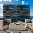 Outdoor & Indoor Privacy Screen Freestanding Decorative Panel Black Steel 76' H x 48' W