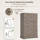 Black 51In Farmhouse Dresser Storage Organization Drawers