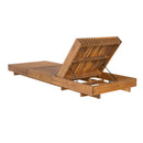 Lounge chaise Set, Acacia solid wood with  LOUNGE CUSHION (Cream+TRIPLE FOLDS) - Matching Dark Grey Version Available