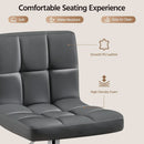 Bar Stools Set of 2, PU Leather Swivel Backrest, Gray
