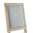 French Country Dining Chairs Set of 2 - Elegant Cane Backrest & Upholstered Seats - Grayish Green Solid Rubberwood Frame